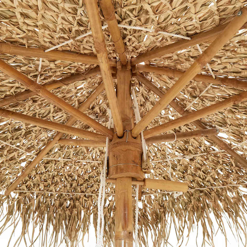 vidaXL Bamboo Garden Parasol with Banana Leaf Roof 210 cm