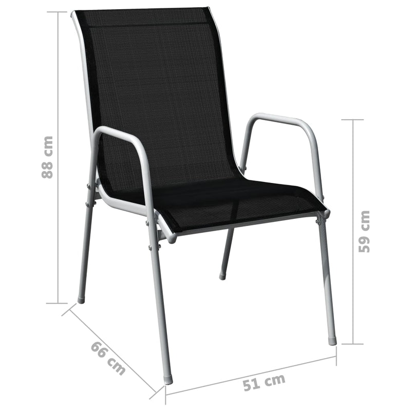 vidaXL 5 Piece Outdoor Dining Set Steel Black
