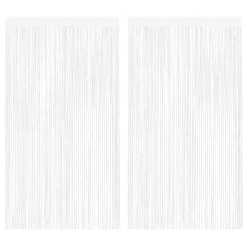 String Curtains 2 pcs 100x250 cm White