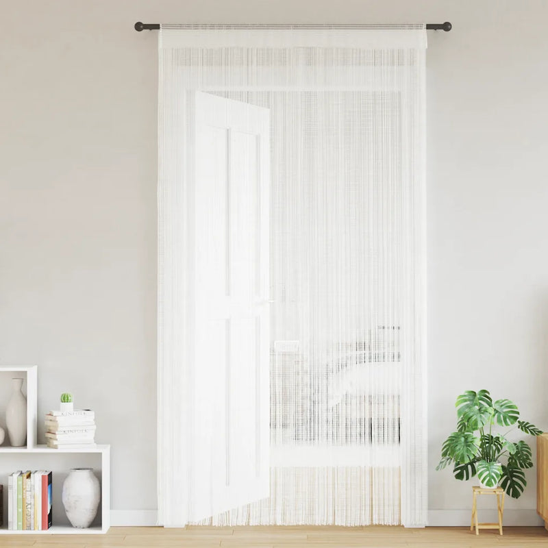 String Curtains 2 pcs 100x250 cm White