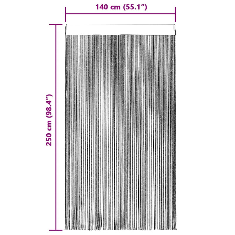 vidaXL String Curtains 2 pcs 140x250 cm White