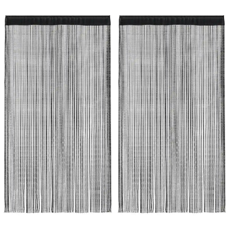 String Curtains 2 pcs 140x250 cm Black