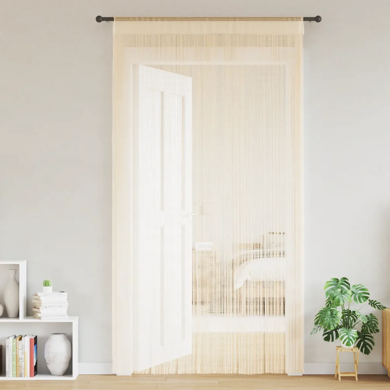 String Curtains 2 pcs 140x250 cm Cream