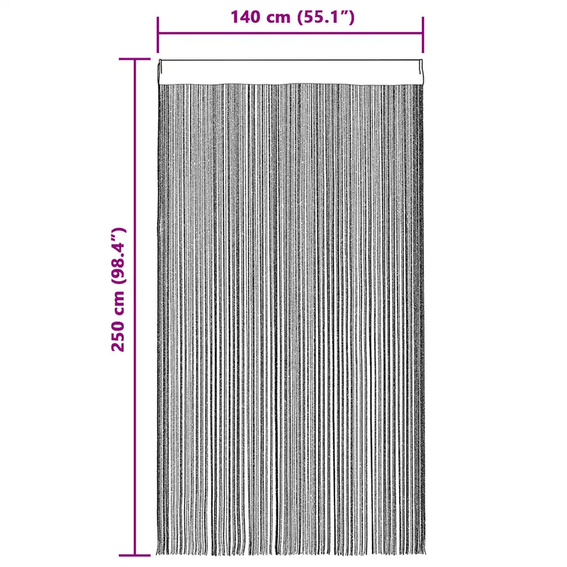 String Curtains 2 pcs 140x250 cm Cream