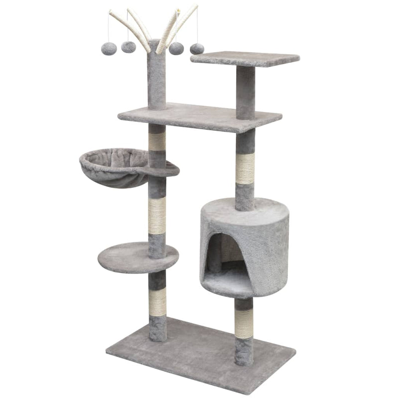 vidaXL Cat Tree with Sisal Scratching Posts 125 cm Grey
