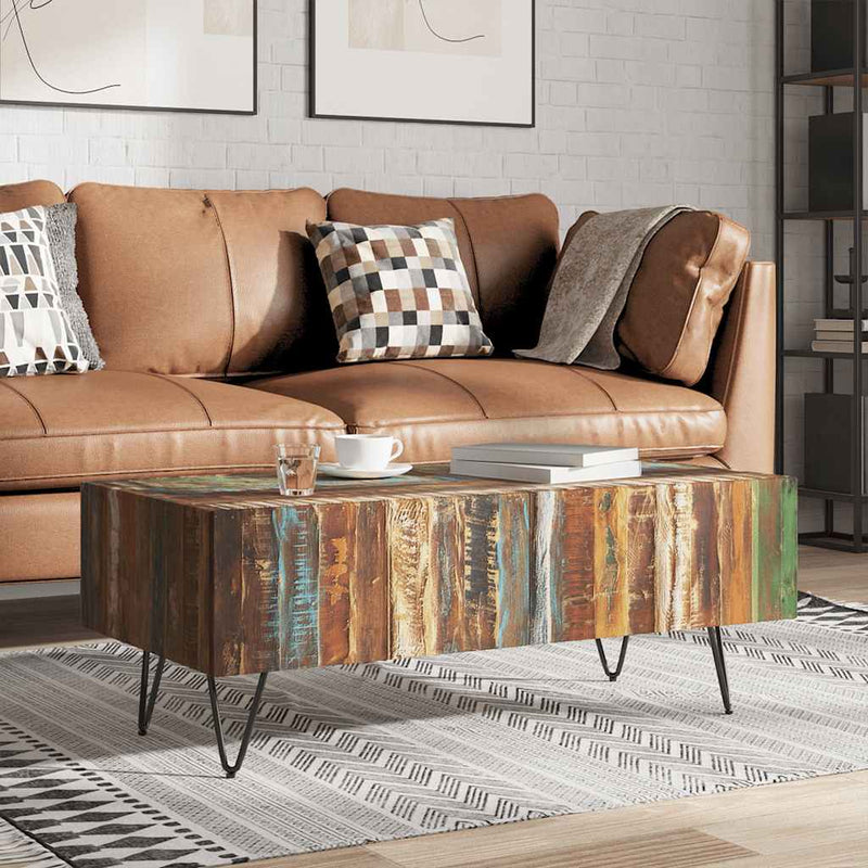 vidaXL Coffee Table Solid Reclaimed Wood 100x50x38 cm