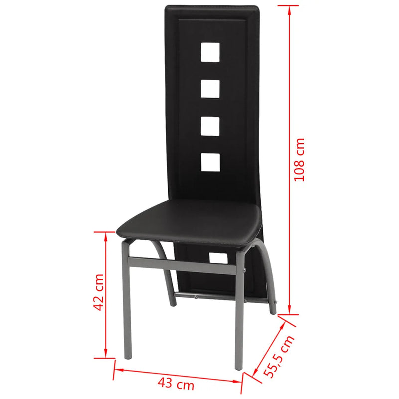Dining Chairs 2 pcs Black Faux Leather
