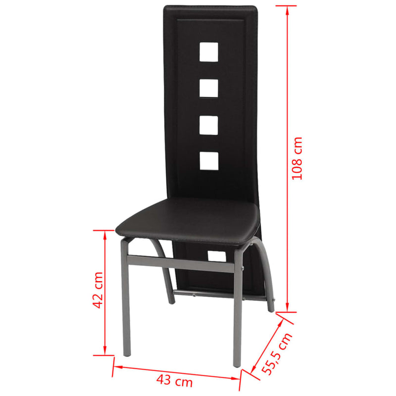 Dining Chairs 4 pcs Black Faux Leather