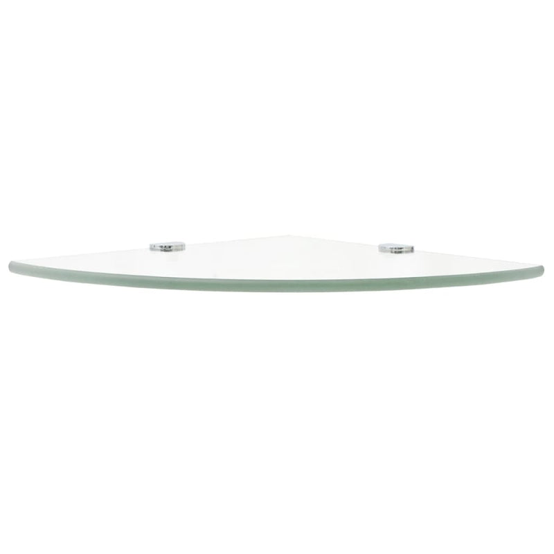 vidaXL Corner Shelf with Chrome Supports Glass Clear 35x35 cm