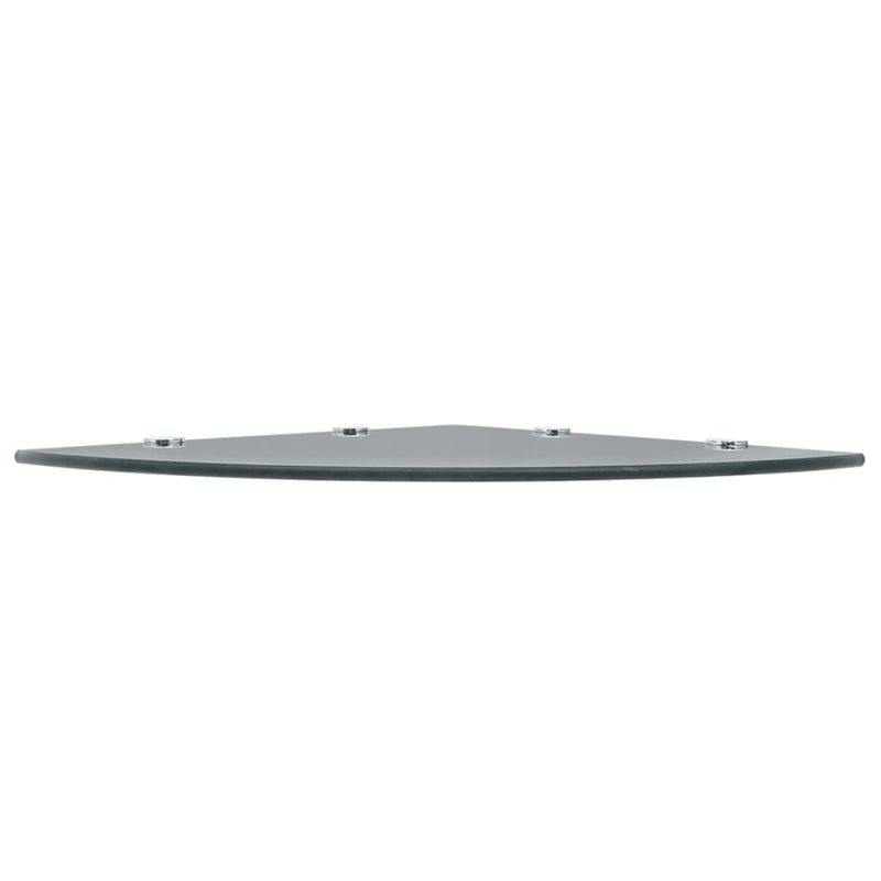 vidaXL Corner Shelf with Chrome Supports Glass Black 45x45 cm