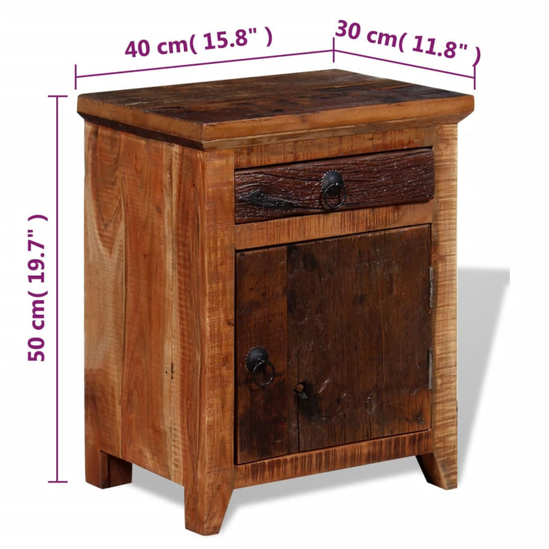 Nightstand Solid Acacia Reclaimed Wood