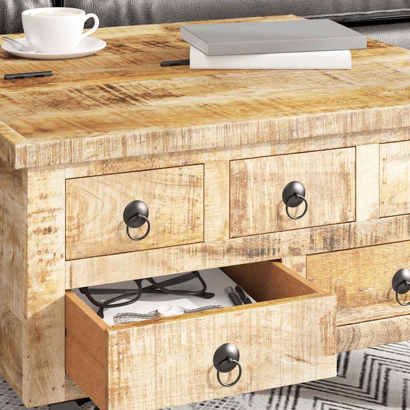 Coffee Table Rough Mango Wood 70x70x40 cm
