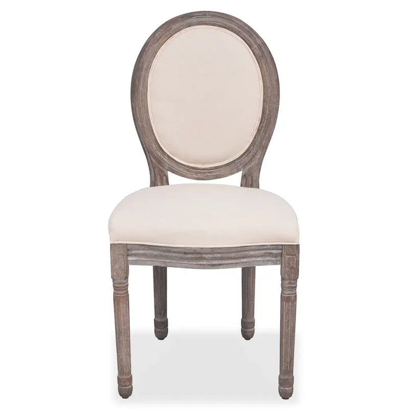 Dining Chairs 2 pcs Cream Fabric