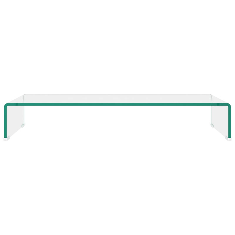 vidaXL TV Stand/Monitor Riser Glass Clear 80x30x13 cm