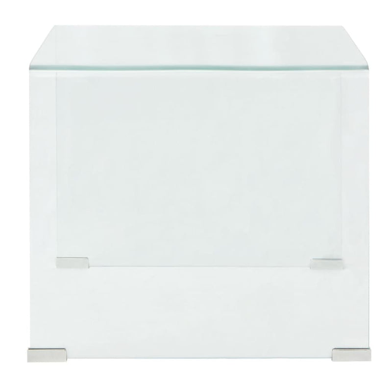 vidaXL Coffee Table Tempered Glass 49.5x50x45 cm Clear