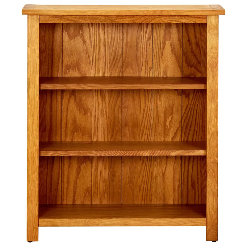 3-Tier Bookcase 70x22.5x82 cm Solid Oak Wood