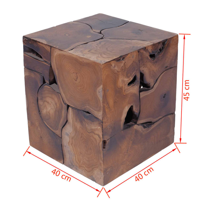 vidaXL Stools 2 pcs Brown 40x40x45 cm Solid Teak Wood