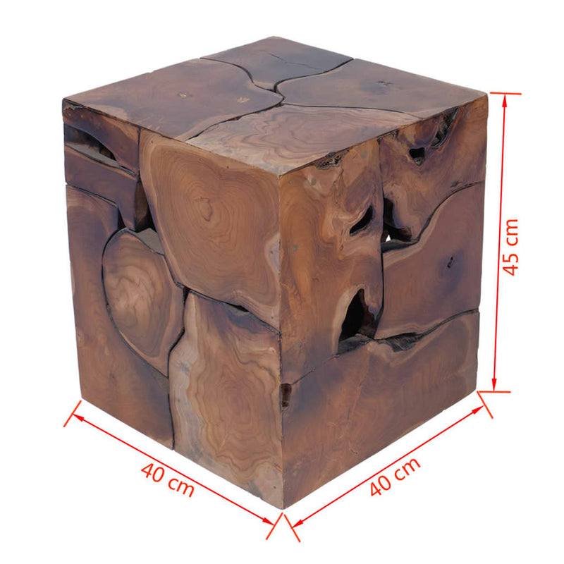 vidaXL Stools 4 pcs Brown 40x40x45 cm Solid Teak Wood