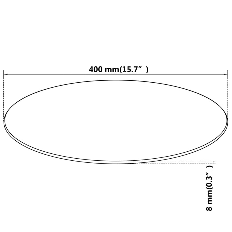 Table Top Tempered Glass Round 400 mm