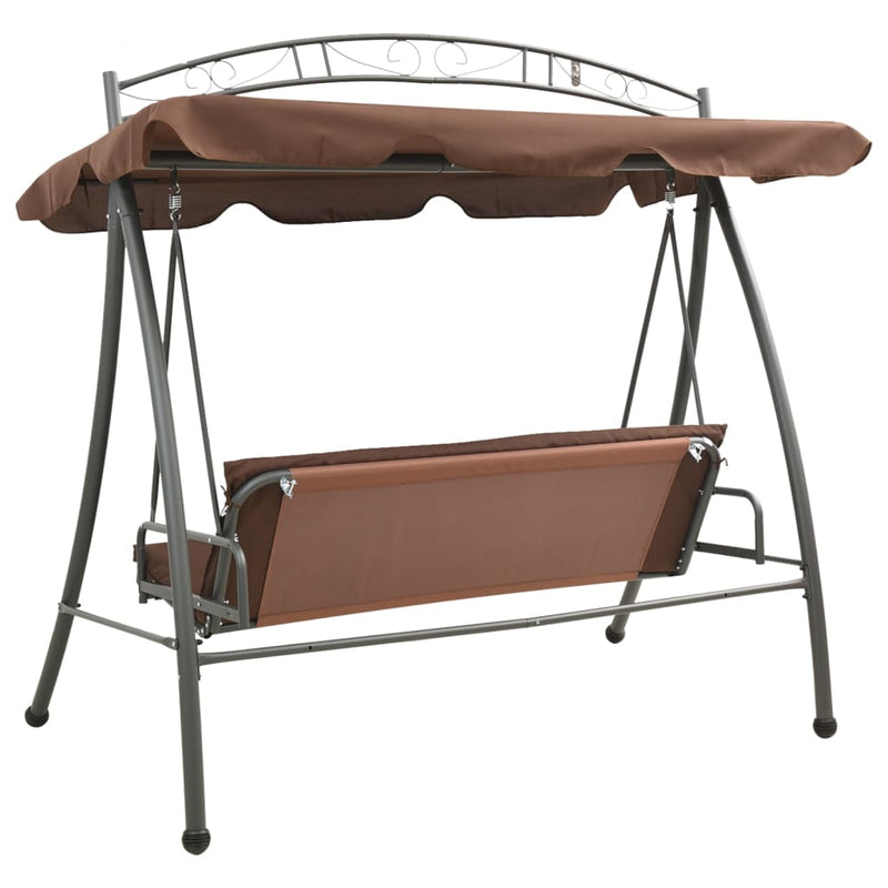 Outdoor Convertible Swing Bench with Canopy Coffee