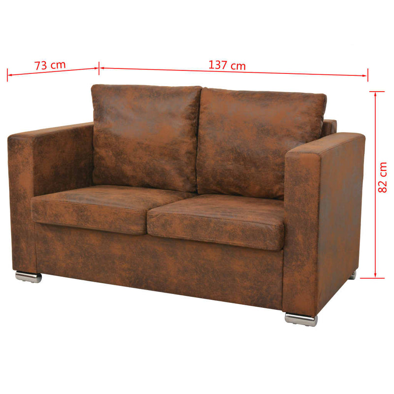 vidaXL 2-Seater Sofa 137x73x82 cm Artificial Suede Leather