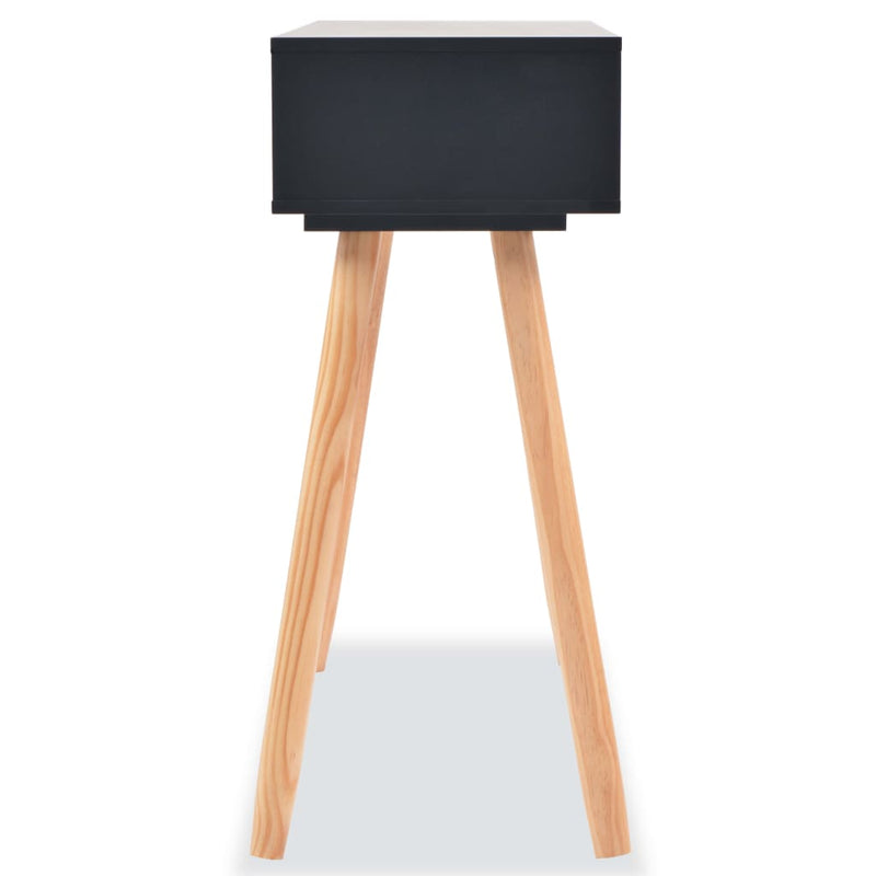 vidaXL Console Table Solid Pinewood 80x30x72 cm Black