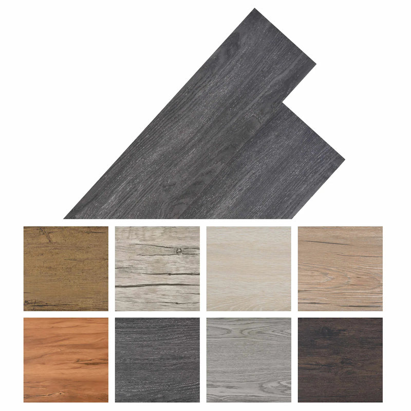 Flooring Planks 18 pcs Black and White 5.26 m�� PVC