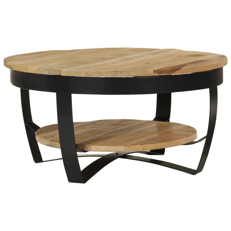 vidaXL Coffee Table 65 cm Solid Rough Mango Wood