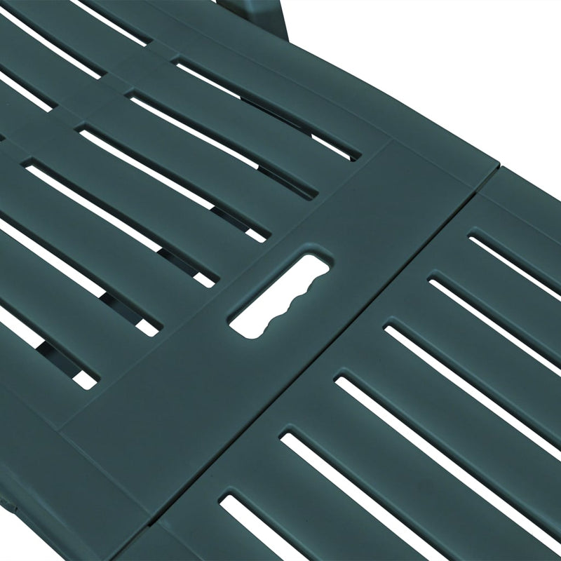 vidaXL Sun Lounger with Footrest Plastic Green