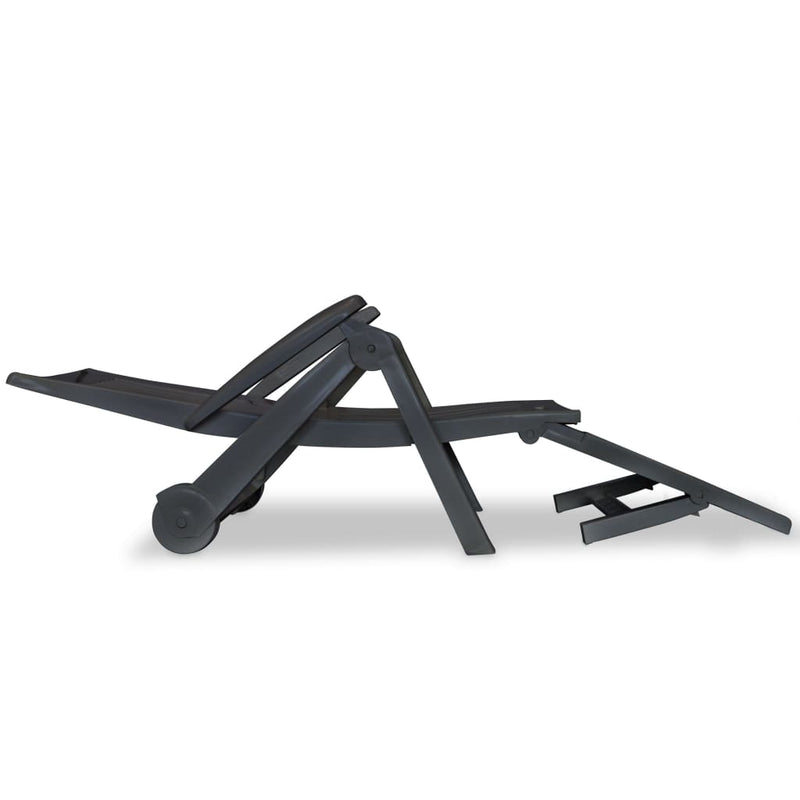 vidaXL Sun Lounger with Footrest Plastic Anthracite
