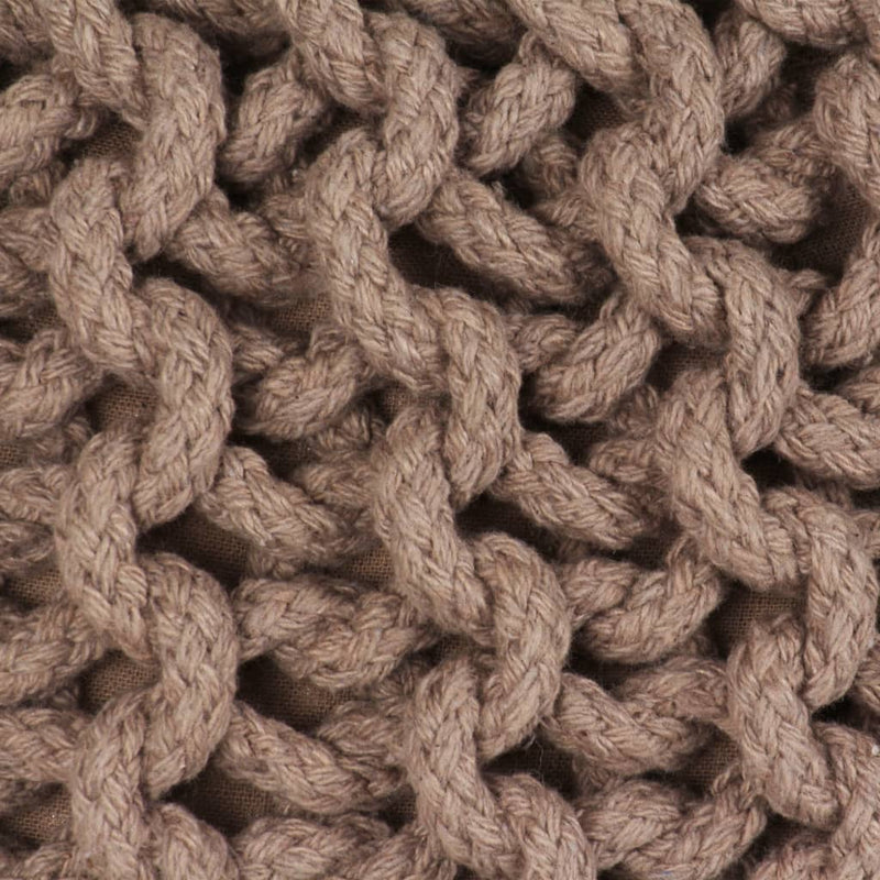 vidaXL Hand-Knitted Pouffe Cotton 50x35 cm Brown