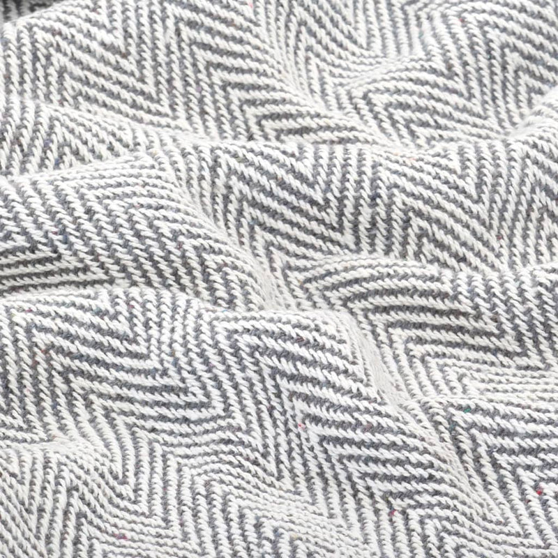 vidaXL Throw Cotton Herringbone 125x150 cm Grey