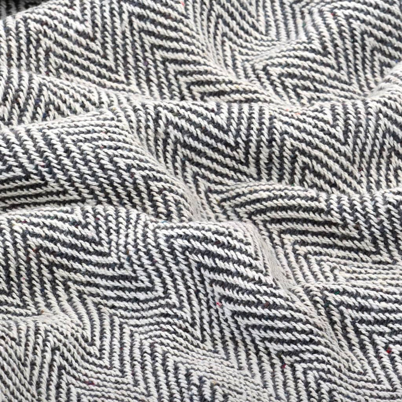 vidaXL Throw Cotton Herringbone 160x210 cm Navy Blue