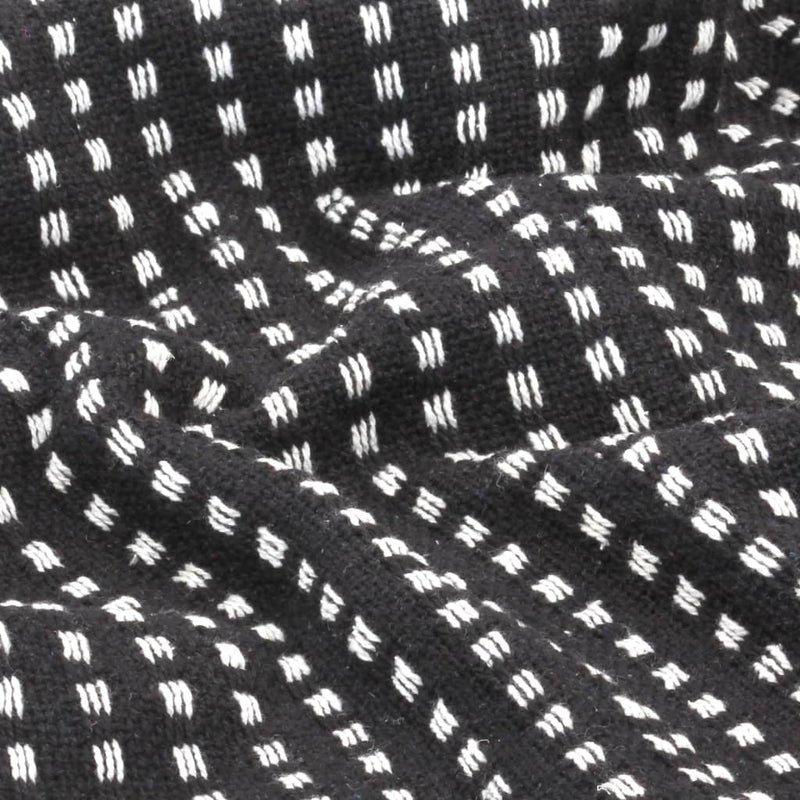 vidaXL Throw Cotton Squares 125x150 cm Black