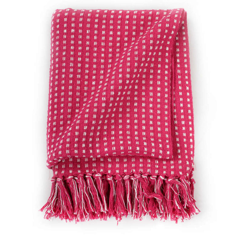 Throw Cotton Squares 125x150 cm Pink