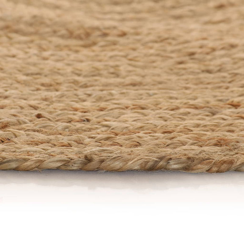 vidaXL Area Rug Braided Jute 90 cm Round