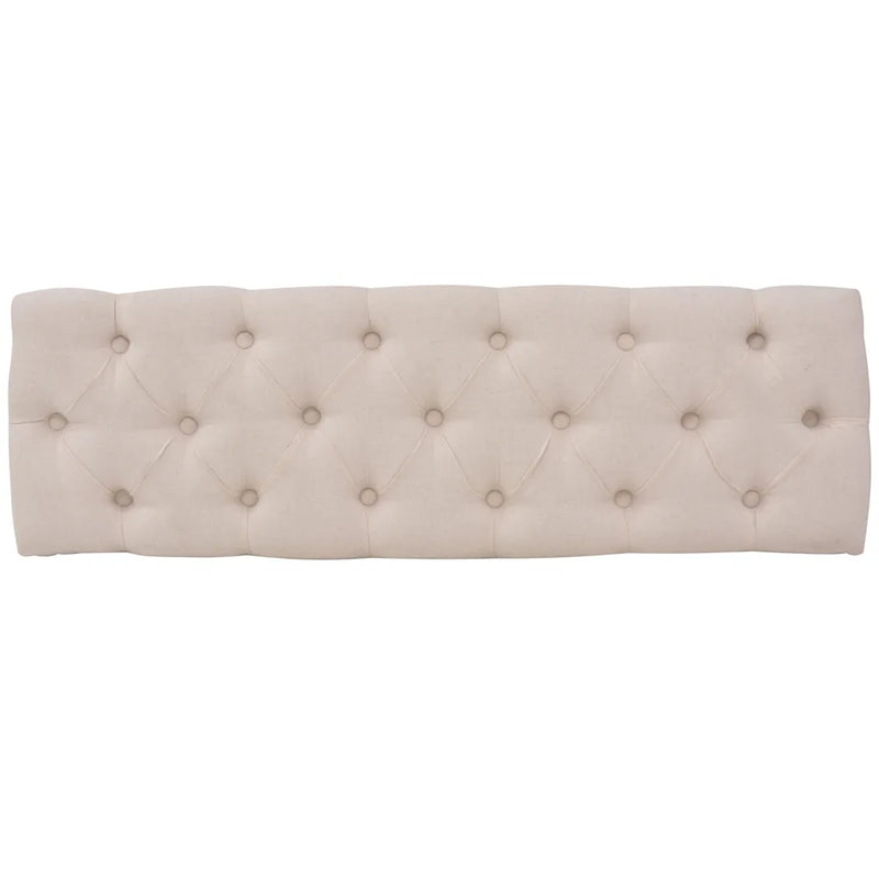 Bench Linen Solid Wood 110x38x48 cm Cream White
