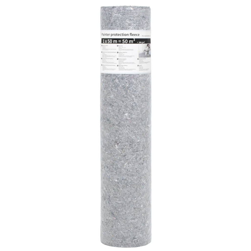 vidaXL Non-slip Painter Fleece 50 m 280 g/m² Grey