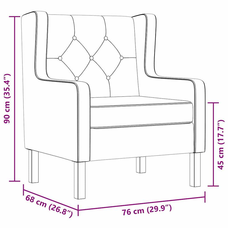 vidaXL Armchair Cream White Fabric