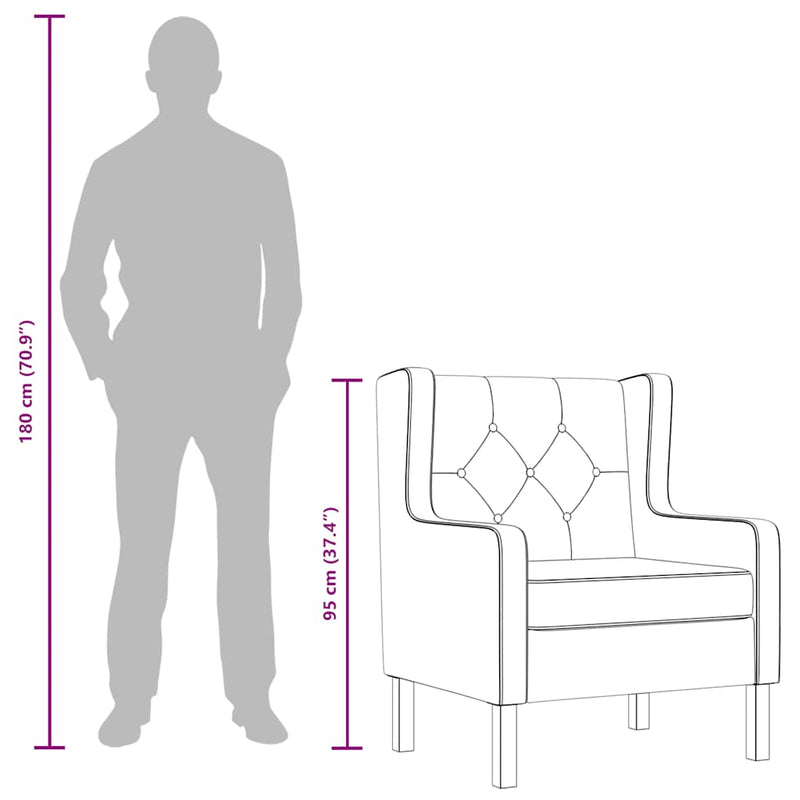 vidaXL Armchair Cream White Fabric