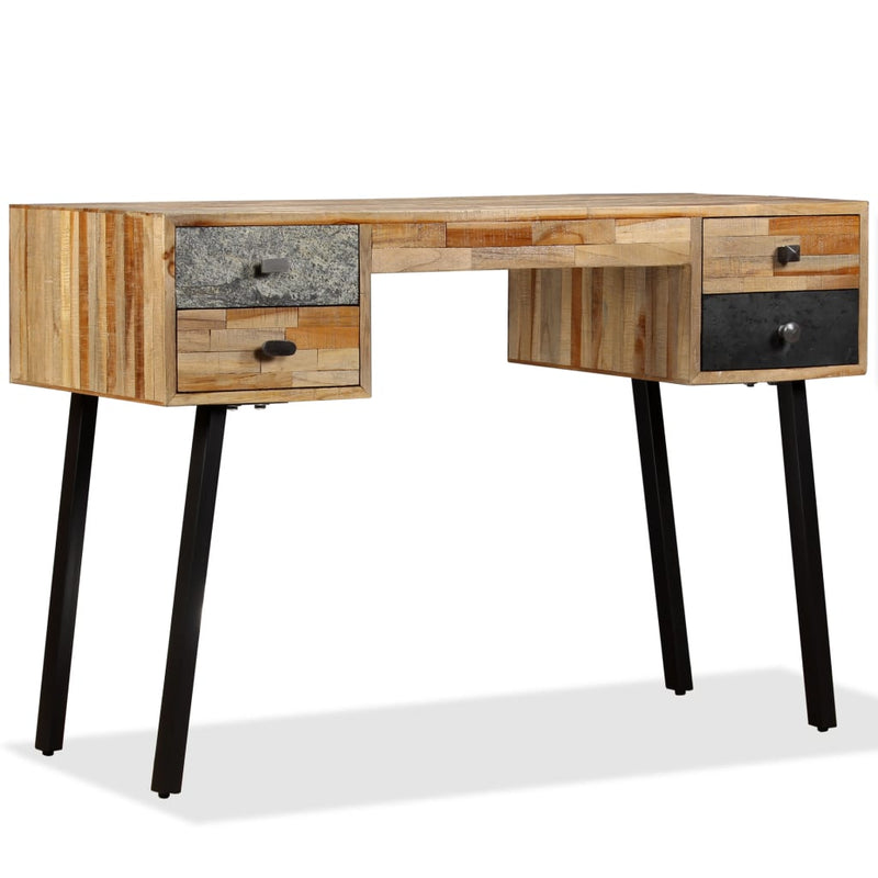 vidaXL Writing Desk 110x50x76 cm Solid Reclaimed Teak