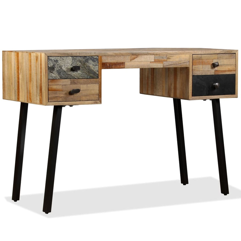 vidaXL Writing Desk 110x50x76 cm Solid Reclaimed Teak