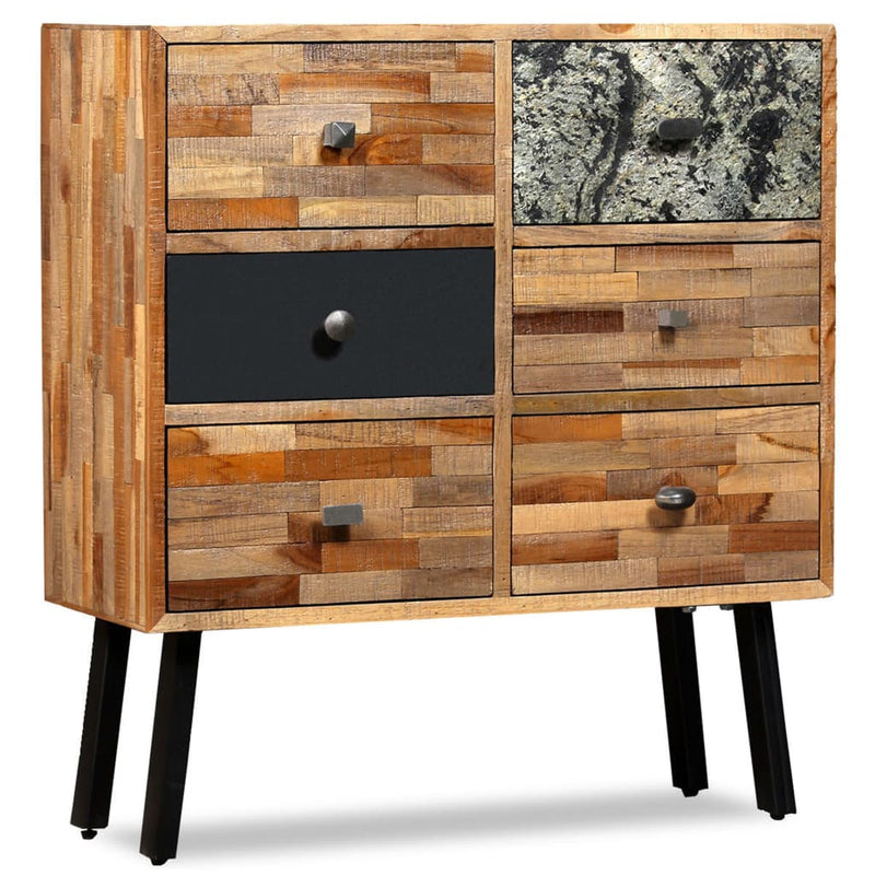 vidaXL Side Cabinet with 6 Drawers 70x30x76 cm Solid Reclaimed Teak