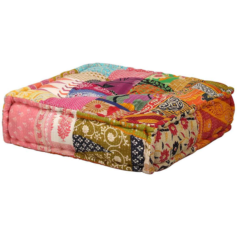 vidaXL 2-Seater Modular Pouffe Patchwork Fabric