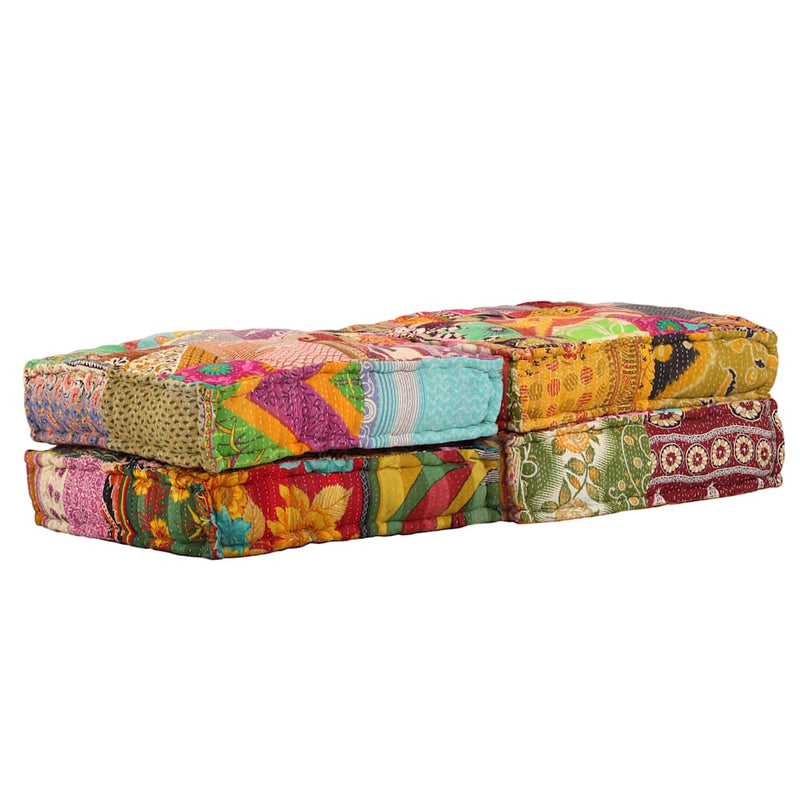 vidaXL 2-Seater Modular Pouffe Patchwork Fabric