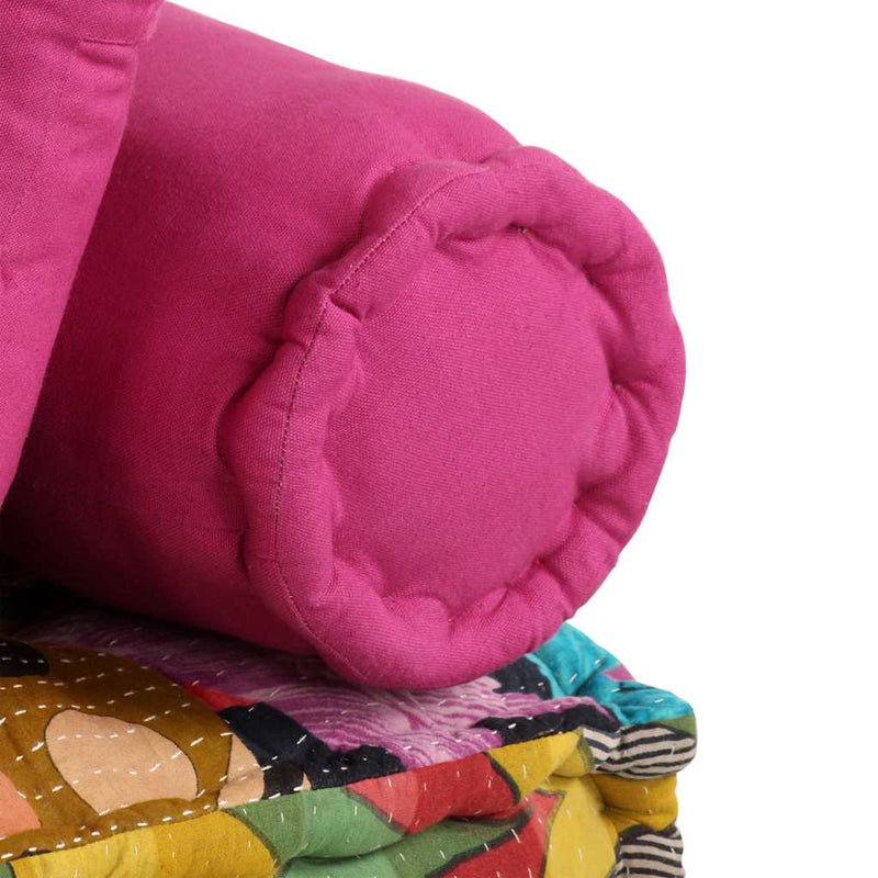 vidaXL 2-Seater Modular Pouffe Patchwork Fabric