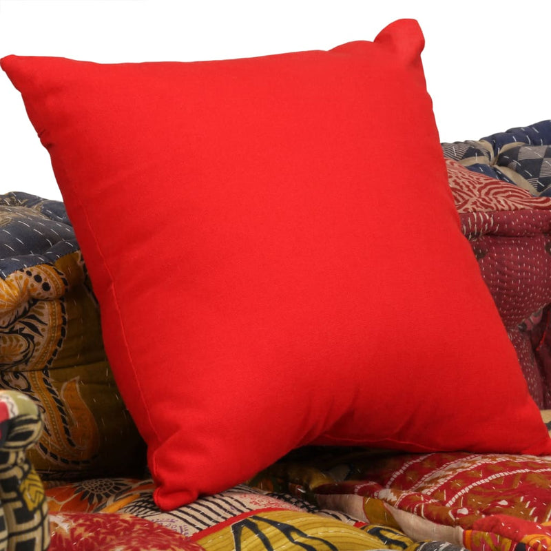 vidaXL 2-Seater Modular Pouffe Patchwork Fabric