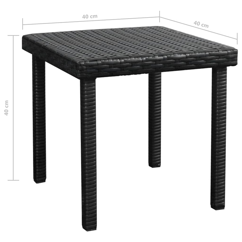 vidaXL Sun Loungers 2 pcs with Table Poly Rattan Black (42884+42886)