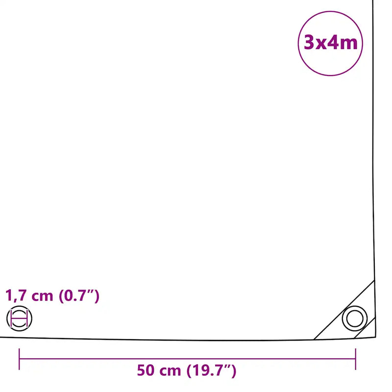 Tarpaulin 650 g/m�� 3x4 m Grey