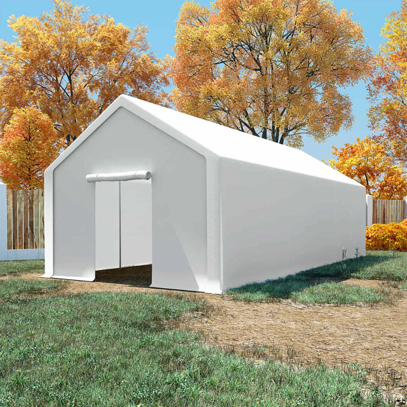 Storage Tent Fabric White 400 x 800 cm Polyethylene